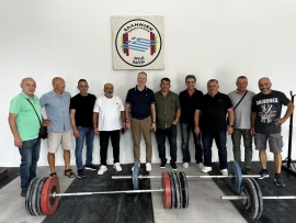 Στη νέα αίθουσα άρσης βαρών στην Κατερίνη Πύρρος Δήμας και Κώστας Κουκοδήμος