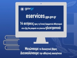 Ηλεκτρονική υποβολή από σήμερα 14 δημοφιλών αιτήσεων πολιτών και αθλητικών φορέων προς τη ΓΓΑ