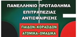 Οι αθλητές των μικρών ηλικιών μένουν στο αγωνιστικό προσκήνιο της επιτραπέζιας αντισφαίρισης