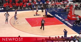 Φίλαθλος εισέβαλε στο παρκέ στο NBA και ο σεκιούριτι του έκανε τάκλιν [vid]